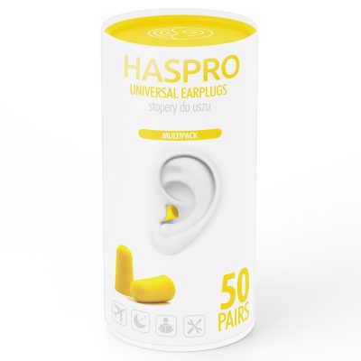 MEGA TUBE - 50 PAIRS of Earplugs-Yellow